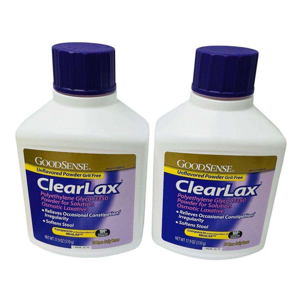 Lot of 2 GoodSense ClearLax Polyethylene Glycol 3350-17.9oz-Exp.01/2029